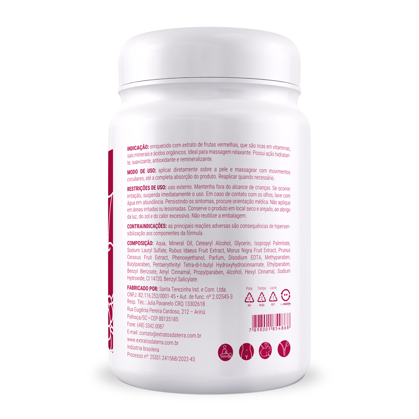 Creme de Massagem Relaxante Relax Frutas Vermelhas - 1000 g