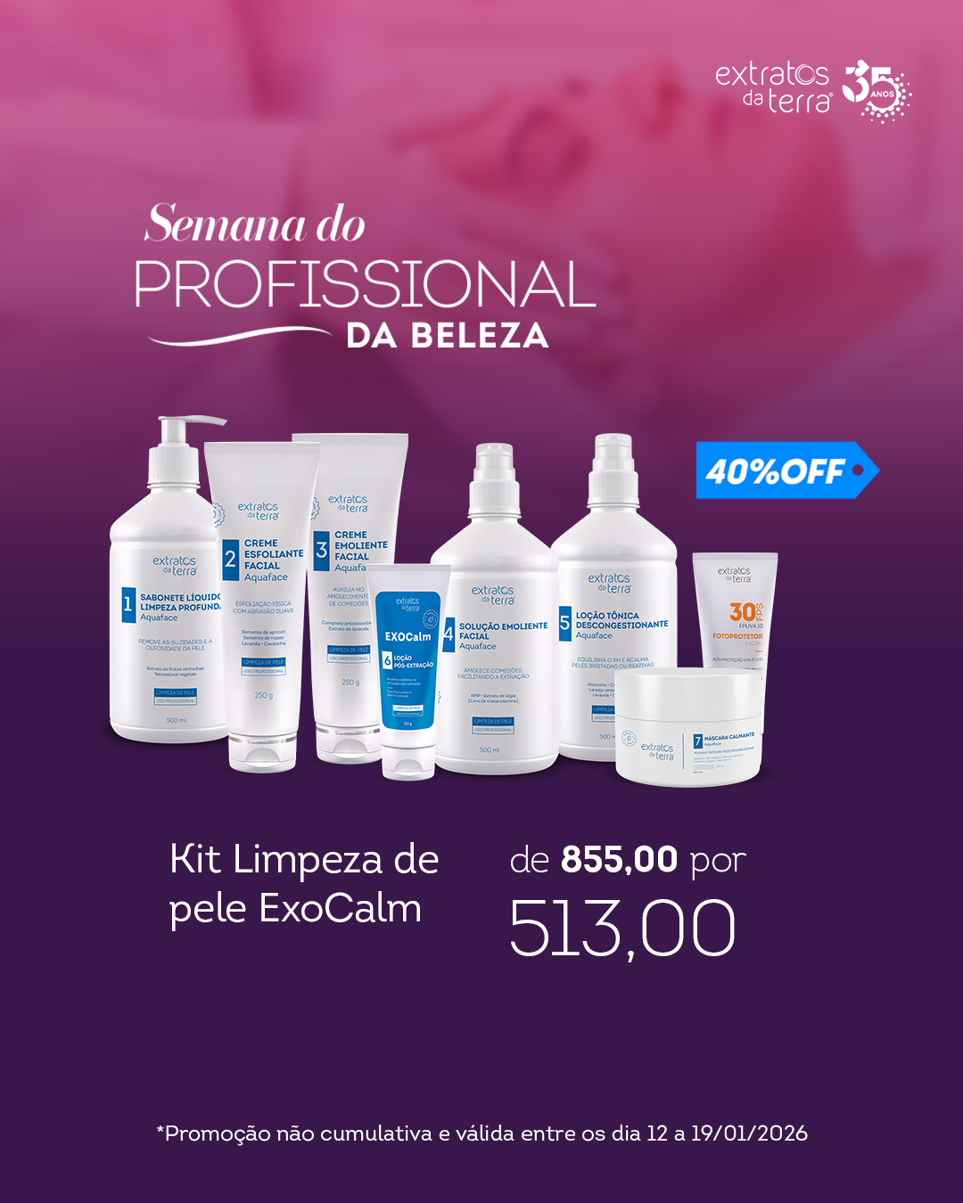 Kit para Limpeza de Pele REGENERATIVA Aquaface - Com EXOCalm e Fotoprotetor FPS30
