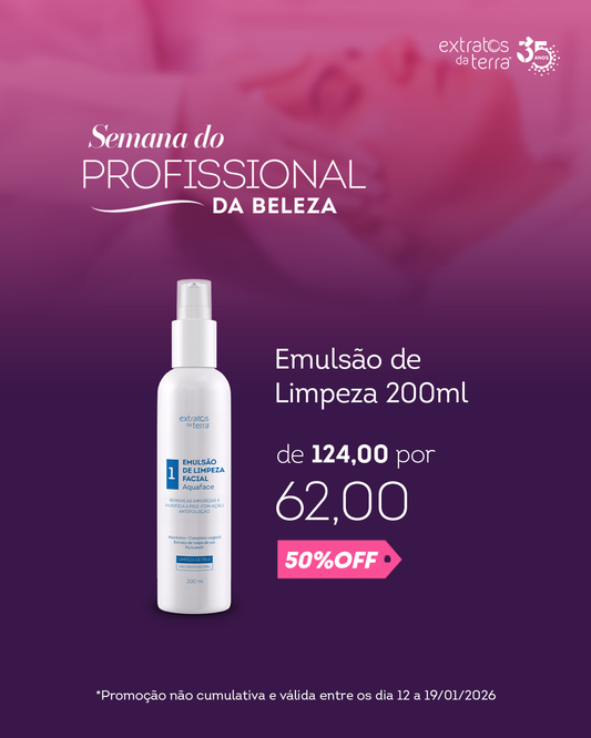 Limpeza de Pele - Passo 1 - Emulsão de Limpeza Facial Aquaface - 200 mL