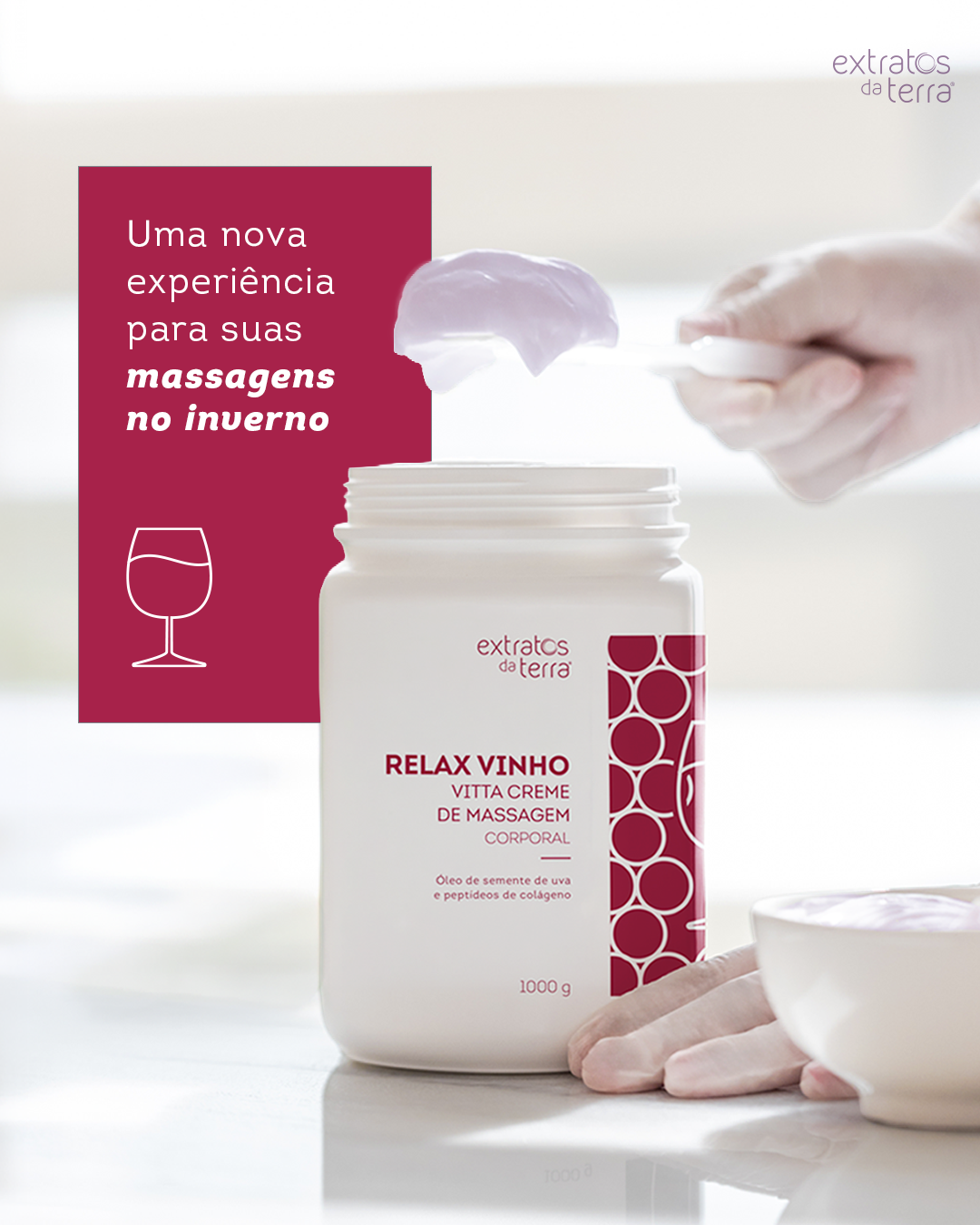 Creme de Massagem Relaxante Relax Vinho - 1000 g