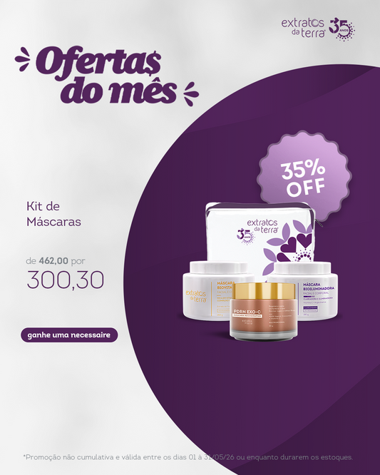 Kit Máscaras Faciais 40%OFF PROMO MAIO 2026