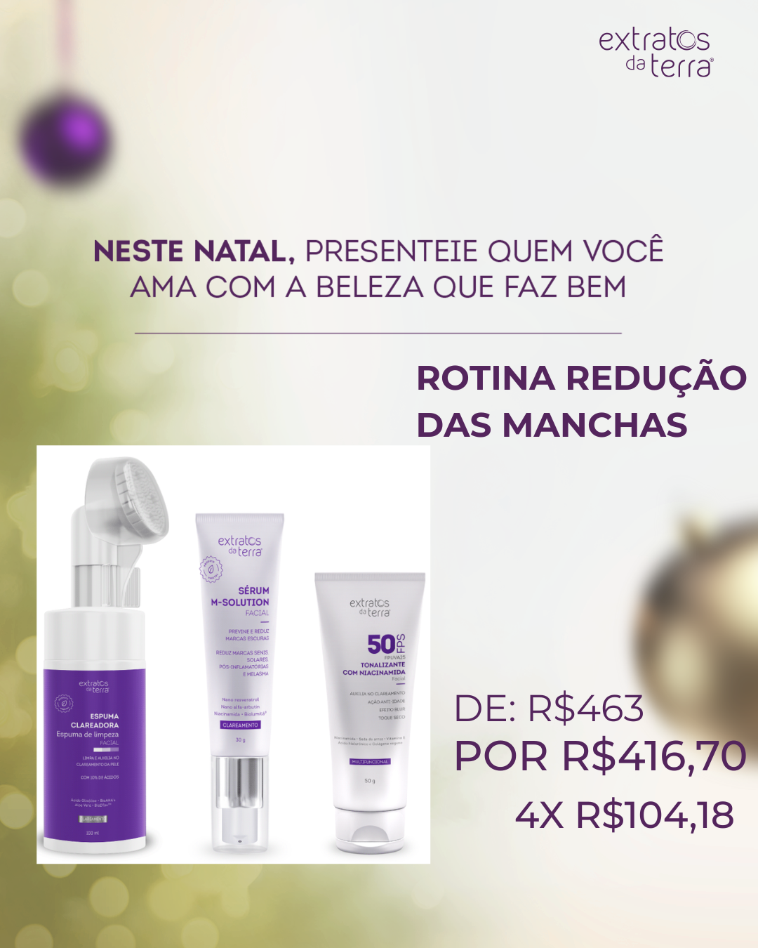 Rotina redução das manchas